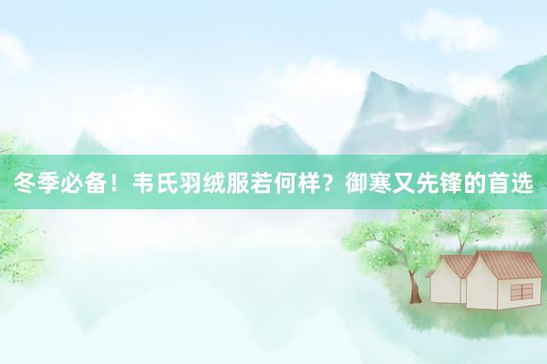 冬季必备！韦氏羽绒服若何样？御寒又先锋的首选